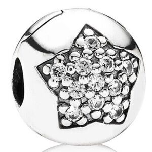 Pandora 925 You're A Star Sparkly Clear CZ Stone Rare Retired Clip Bead Charm